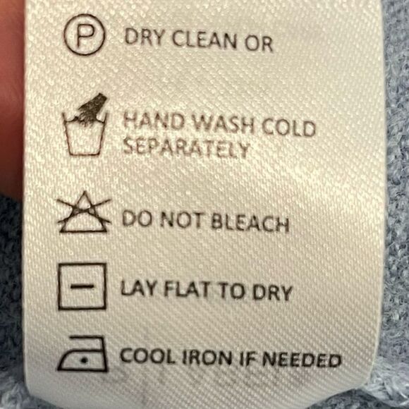 Women's Blue Crew Neck Sweater - Picture 6 of 7